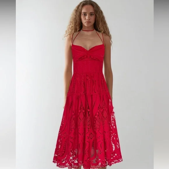 anthropologie red rose dress Anthropologie | Dresses | Anthropologie X Delfi Collective Rose Dress